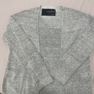 Morkna Grey Open Front Cardigan Pockets Women Barefoot Dreams Sweater Large Cozy